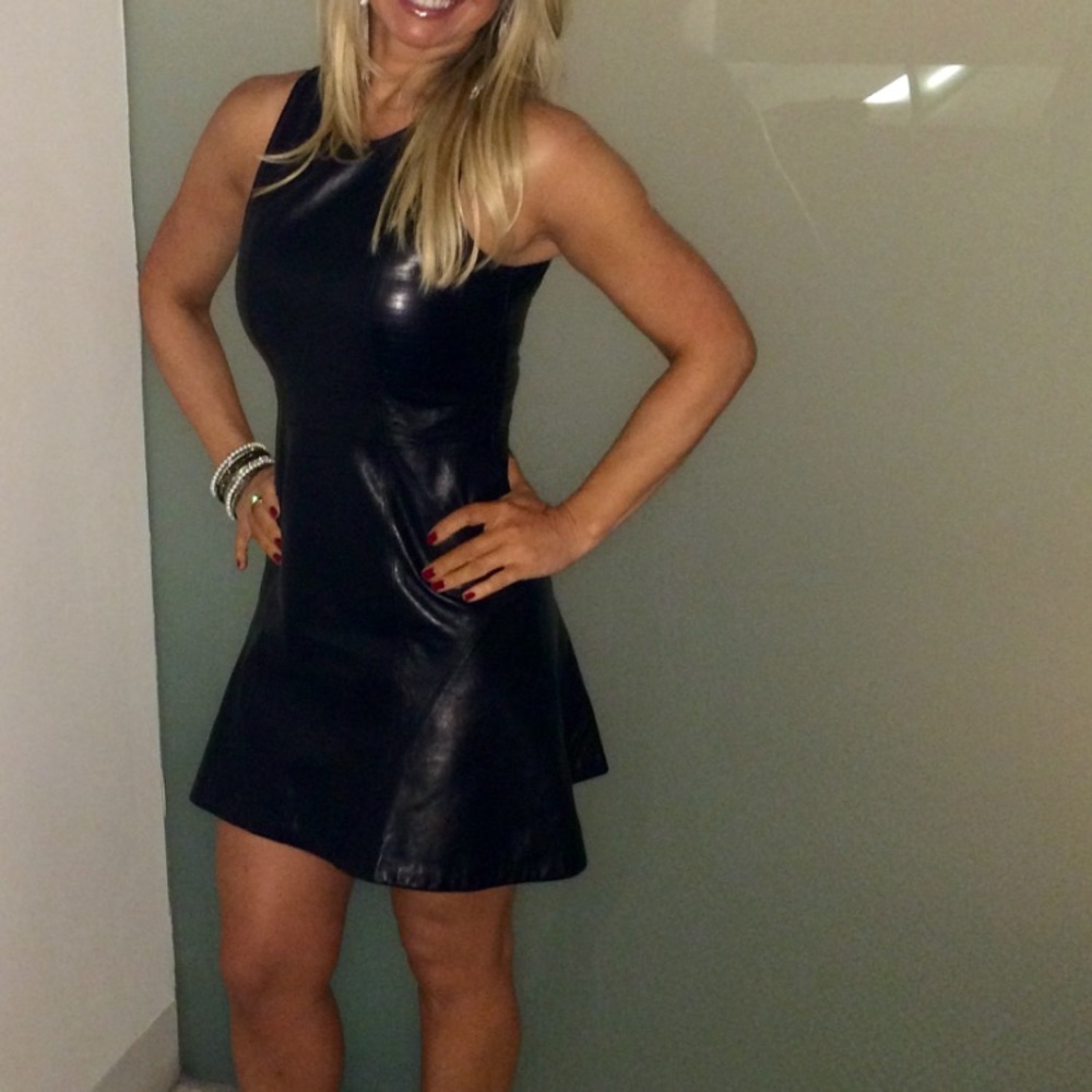 Parker real leather dress size S